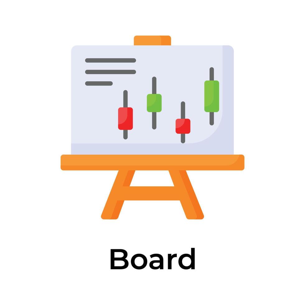 candelero gráfico en tablero denotando concepto icono de negocio presentación vector