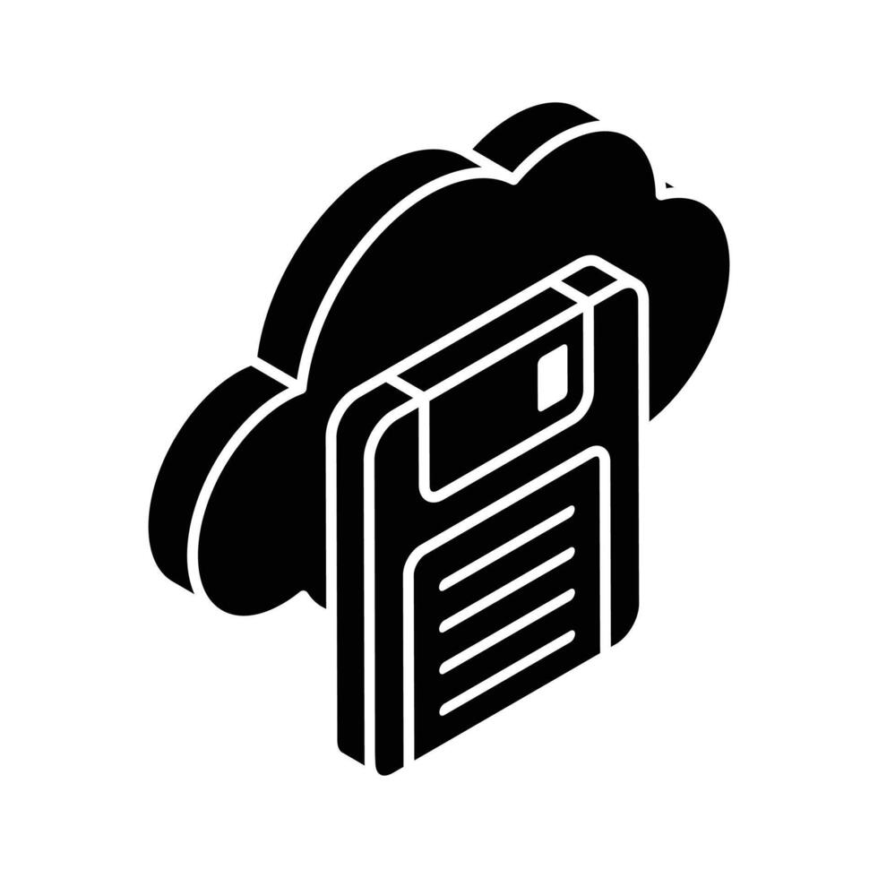 Premium vector of cloud storage isometric style, editable icon