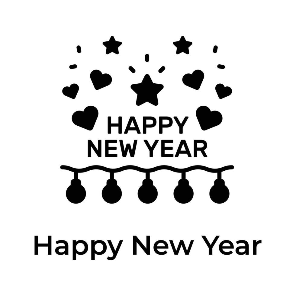 Happy new year celebration vector design, ready to us modern icon