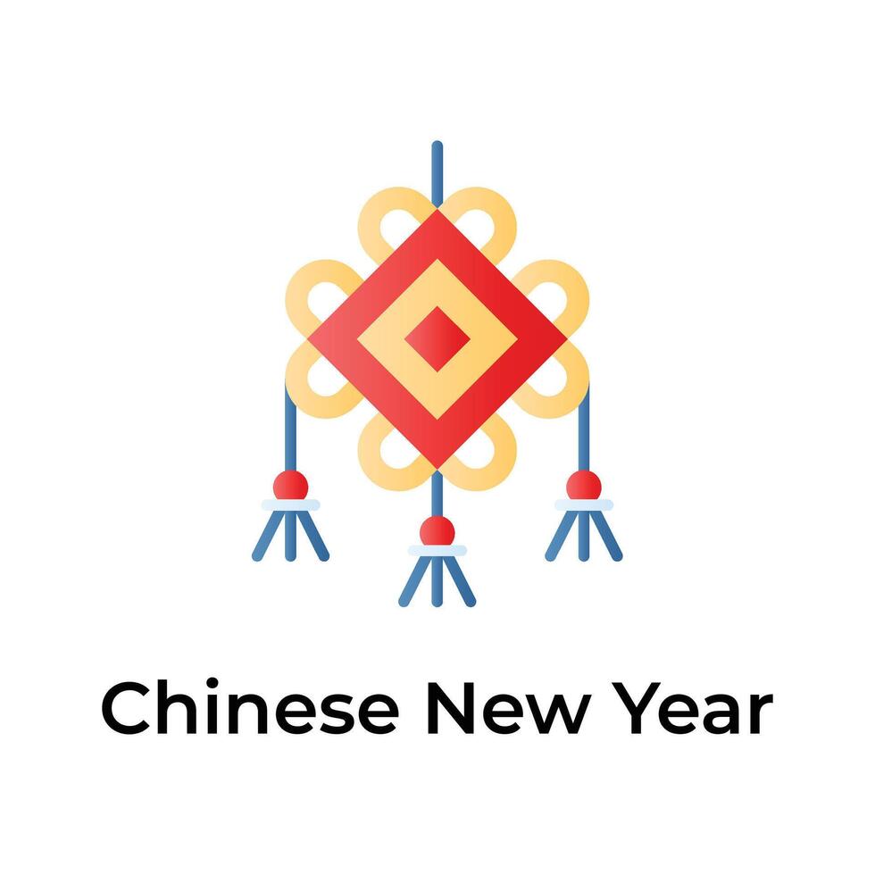 Be the owner of amazing icon of chinese knot in modern style, Chinese new year elements vector