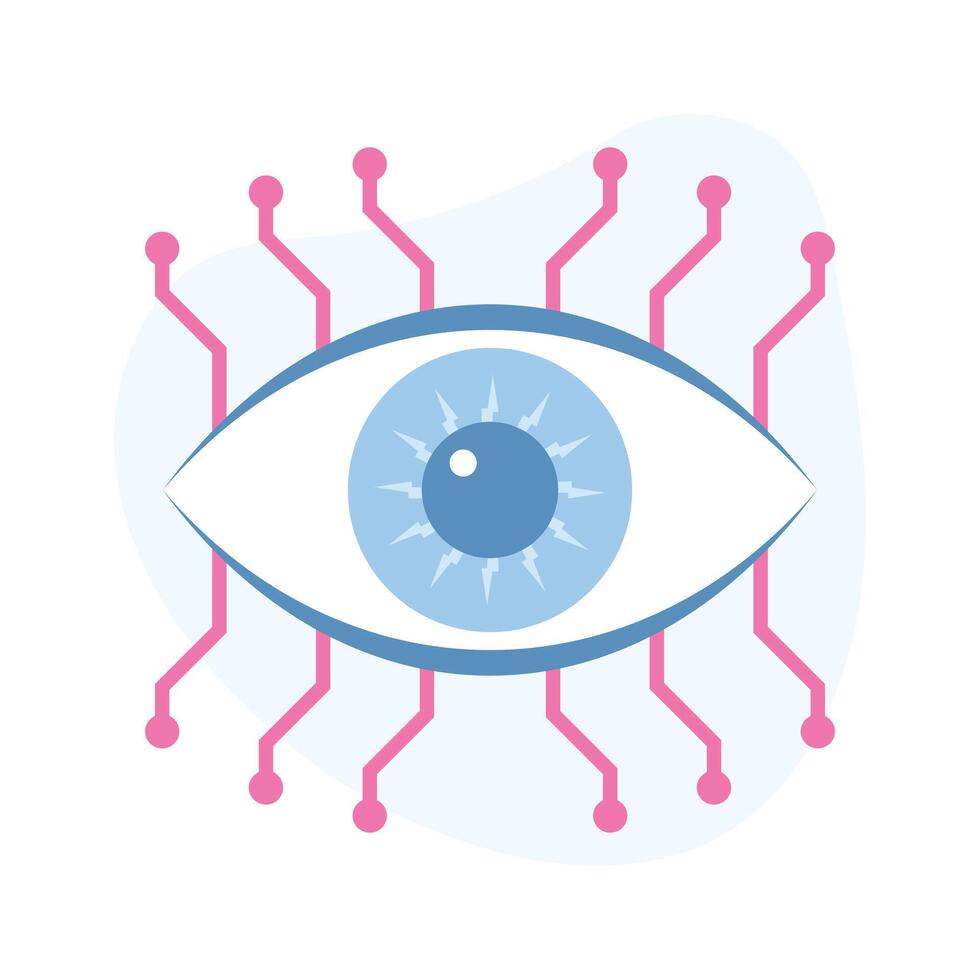 Carefully crafted flat icon of cyber eye, mechanical eye vector