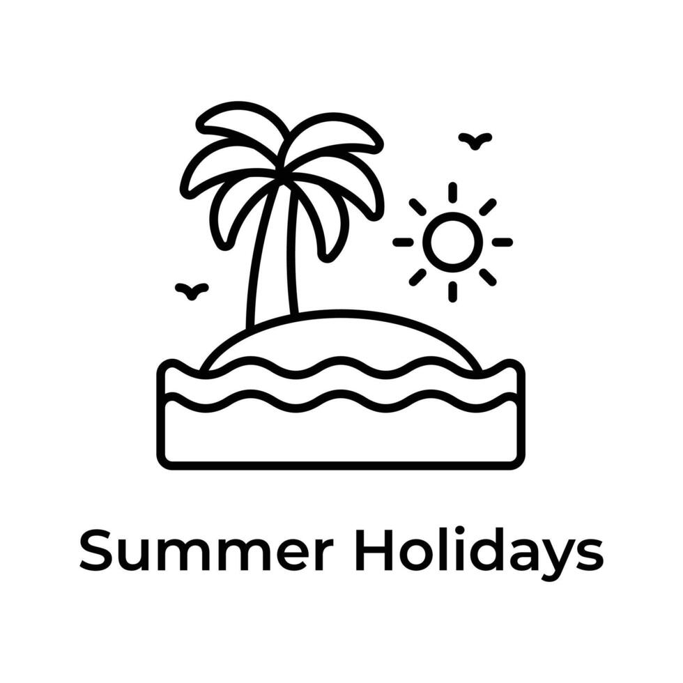 Beautifully designed island vector design, concept icon of summer holidays, travel and summer vacations