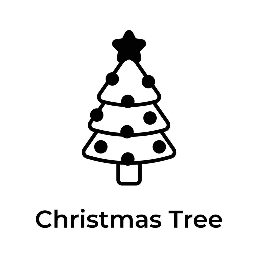 Have a look at this creative and beautiful icon of Christmas tree, up for premium use vector