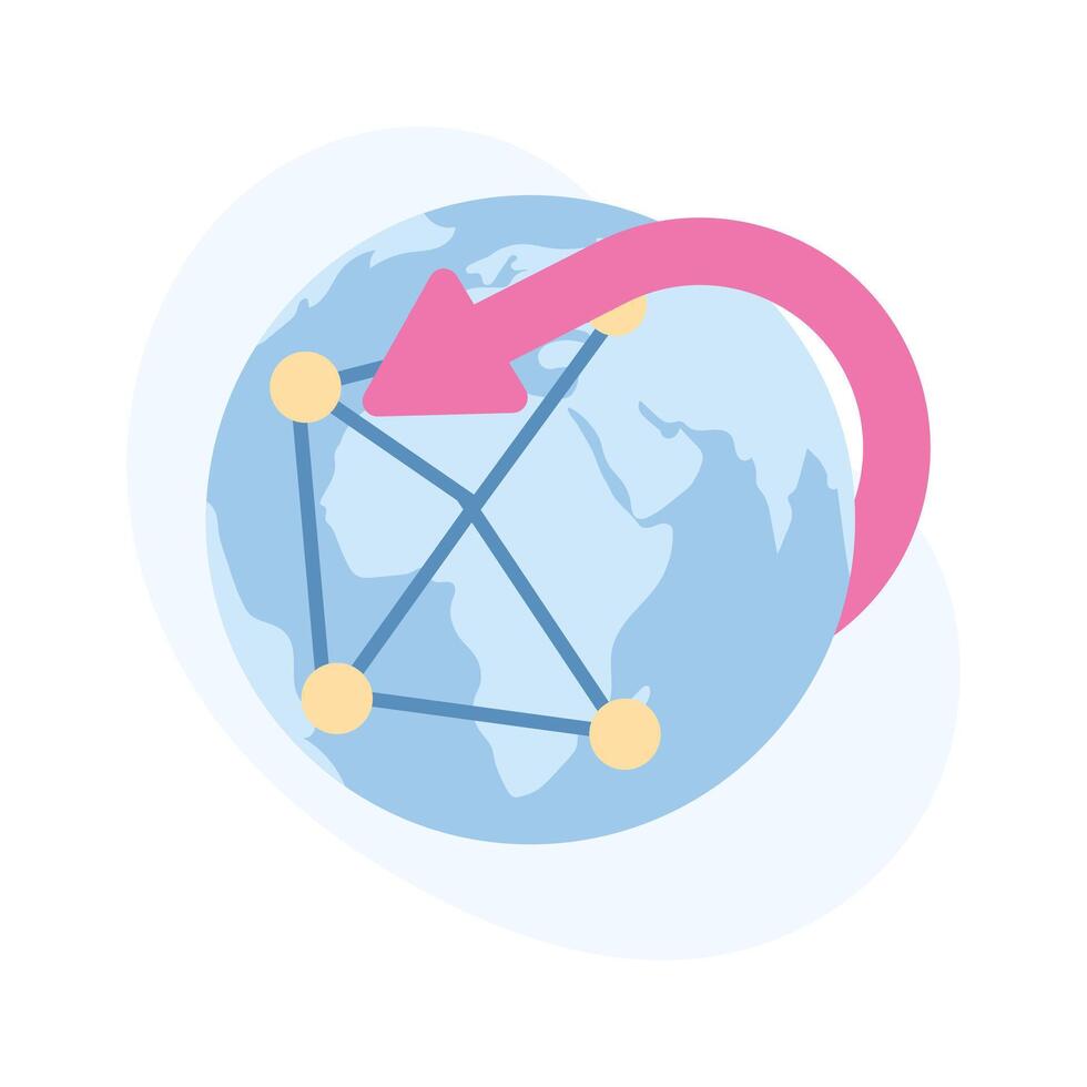Get this amazing icon of global network in trendy style vector