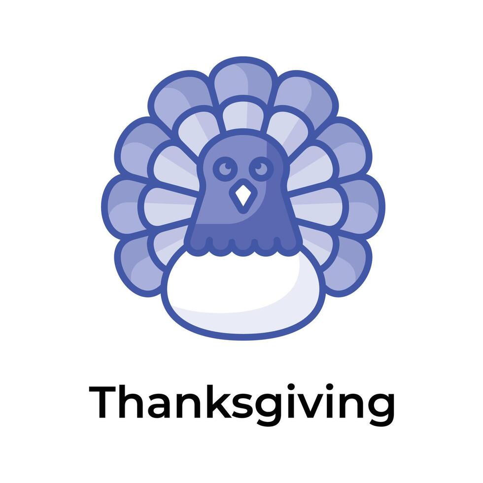 Chicken turkey vector design, thanksgiving icon in modern design style