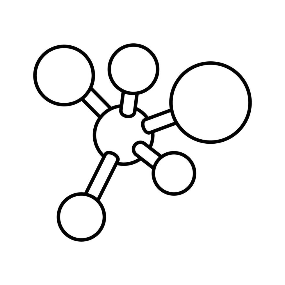 Beautifully designed Icon of molecules in modern isometric style, molecular network vector