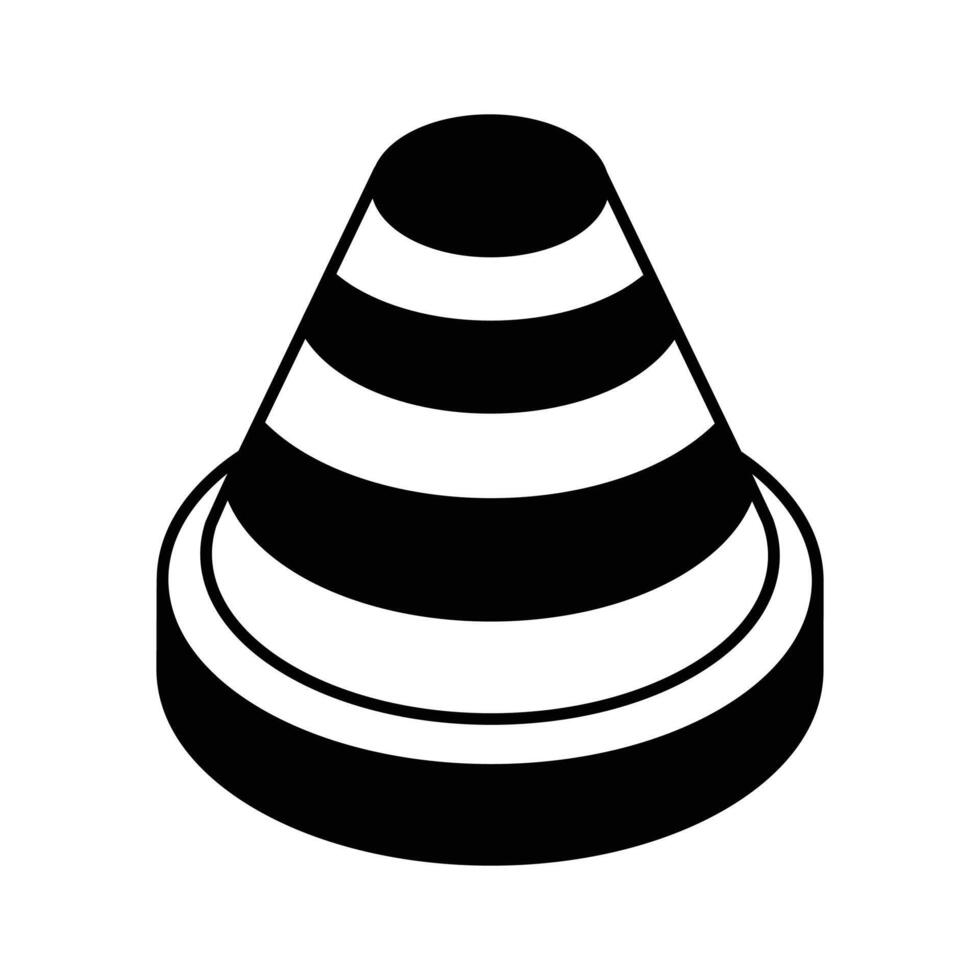 Trendy unique isometric vector of traffic cone, modern icon of road cone