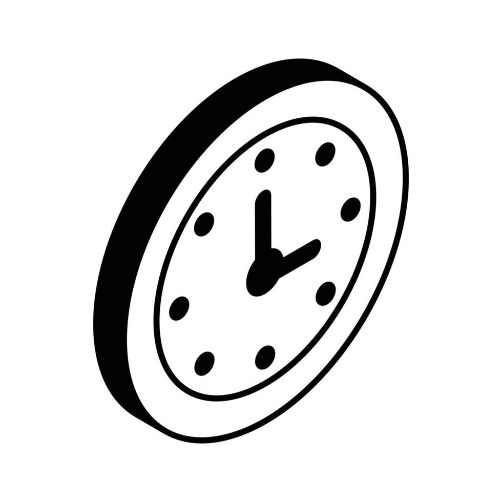 un isométrica icono de alarma reloj en editable estilo, fácil a utilizar y descargar vector