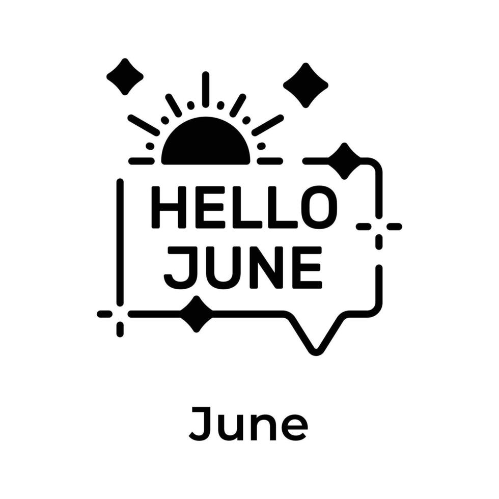 Hola junio vector diseño, aislado en blanco antecedentes