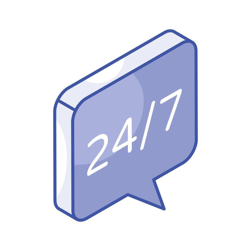 24, 7 hour service vector design ready for premium use