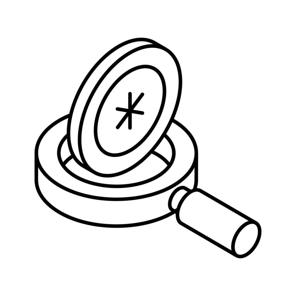 Magnifier with medical sign showing concept isometric vector of medical research