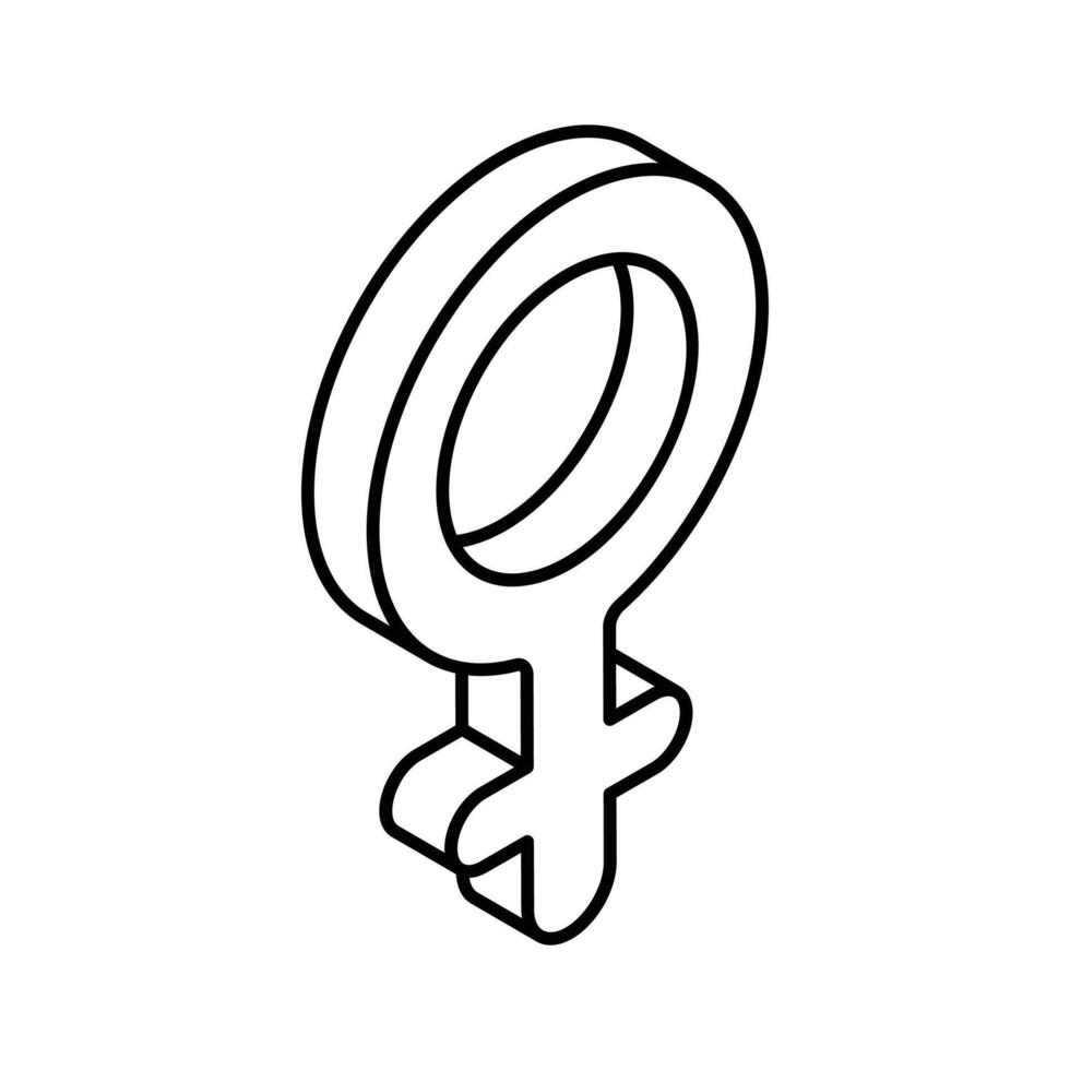 An amazing isometric icon of female symbol, masculine concept vector