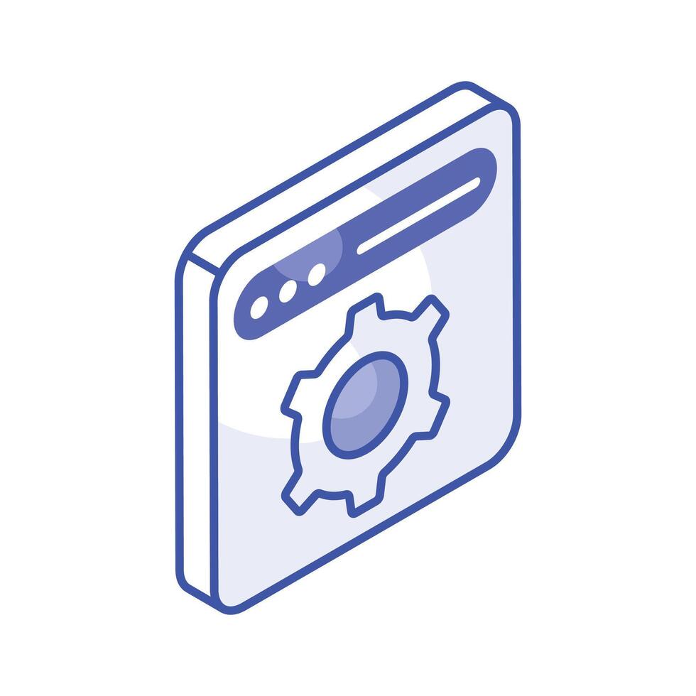 Get your hands on this beautifully designed isometric vector of web development, website configuration icon design