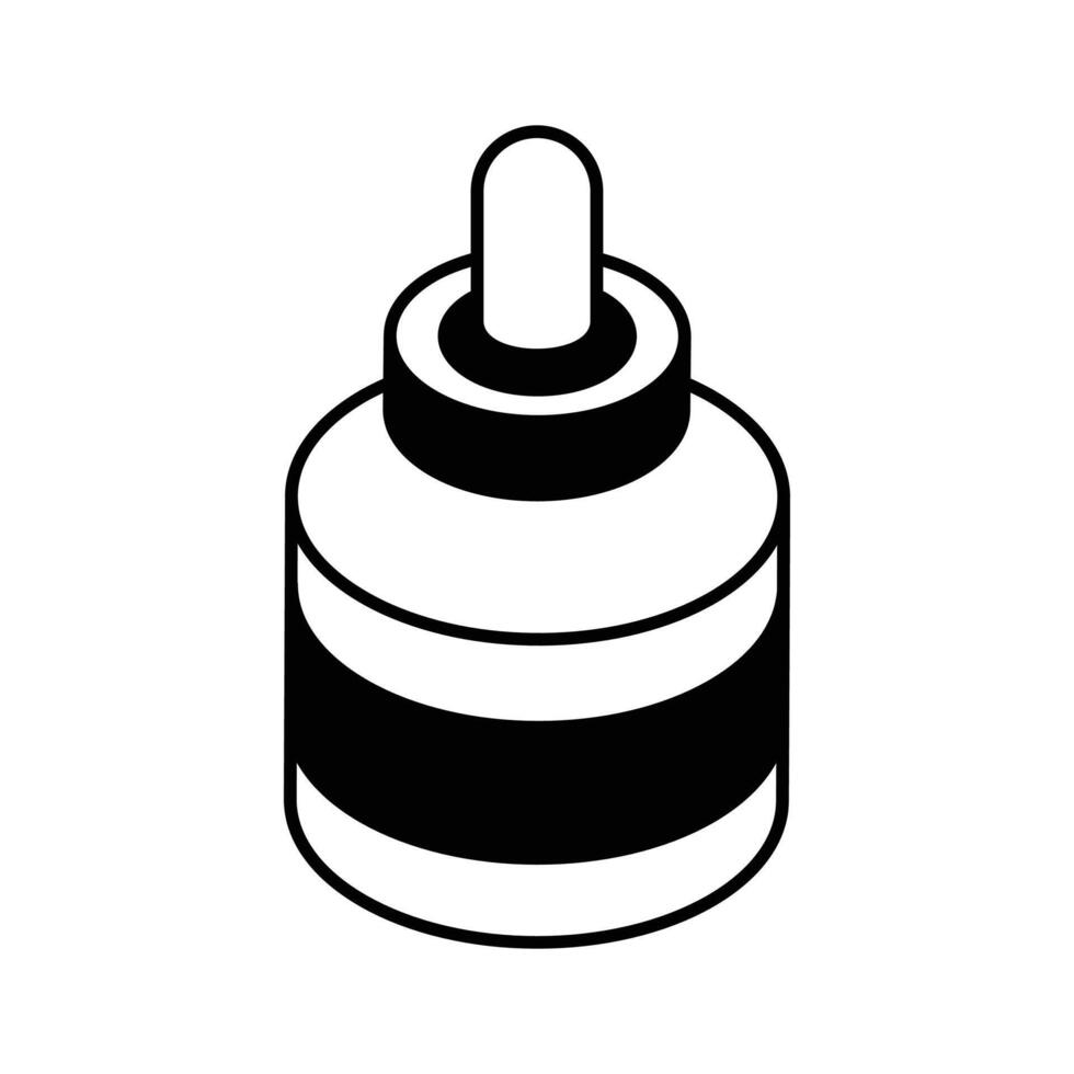 An isometric icon of dropper bottle in modern design style vector