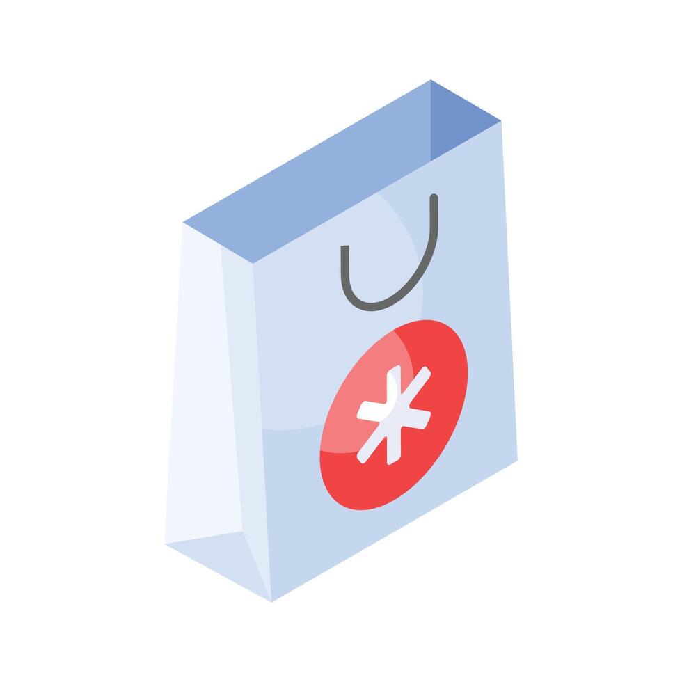 Well designed icon of medicine bag, medical delivery service vector