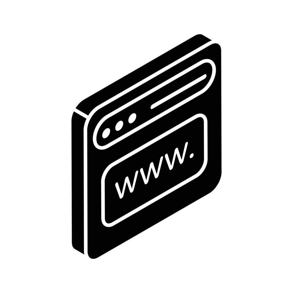 Web address isometric vector design, isolated on white background