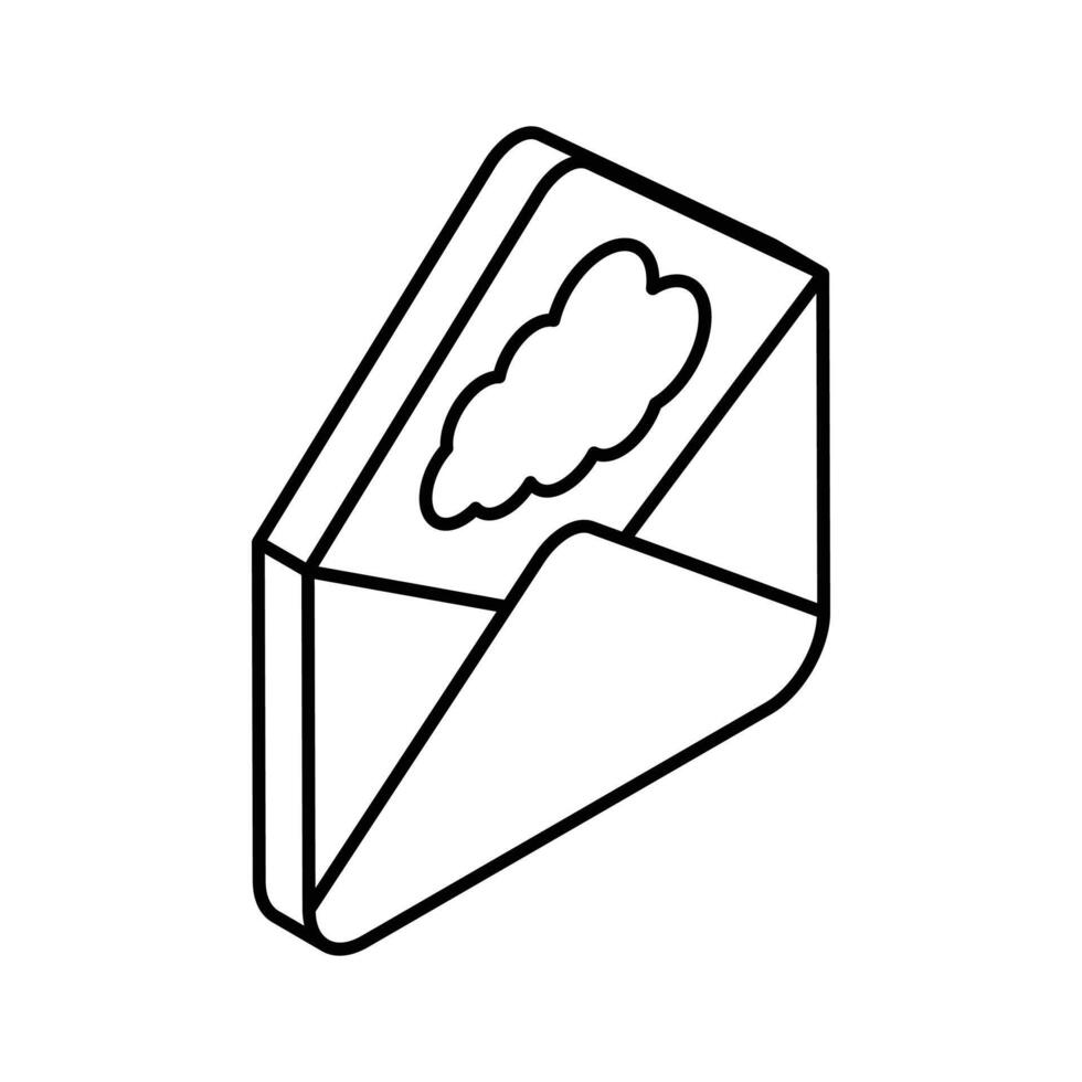 An isometric icon of cloud mail, ready to use and download vector