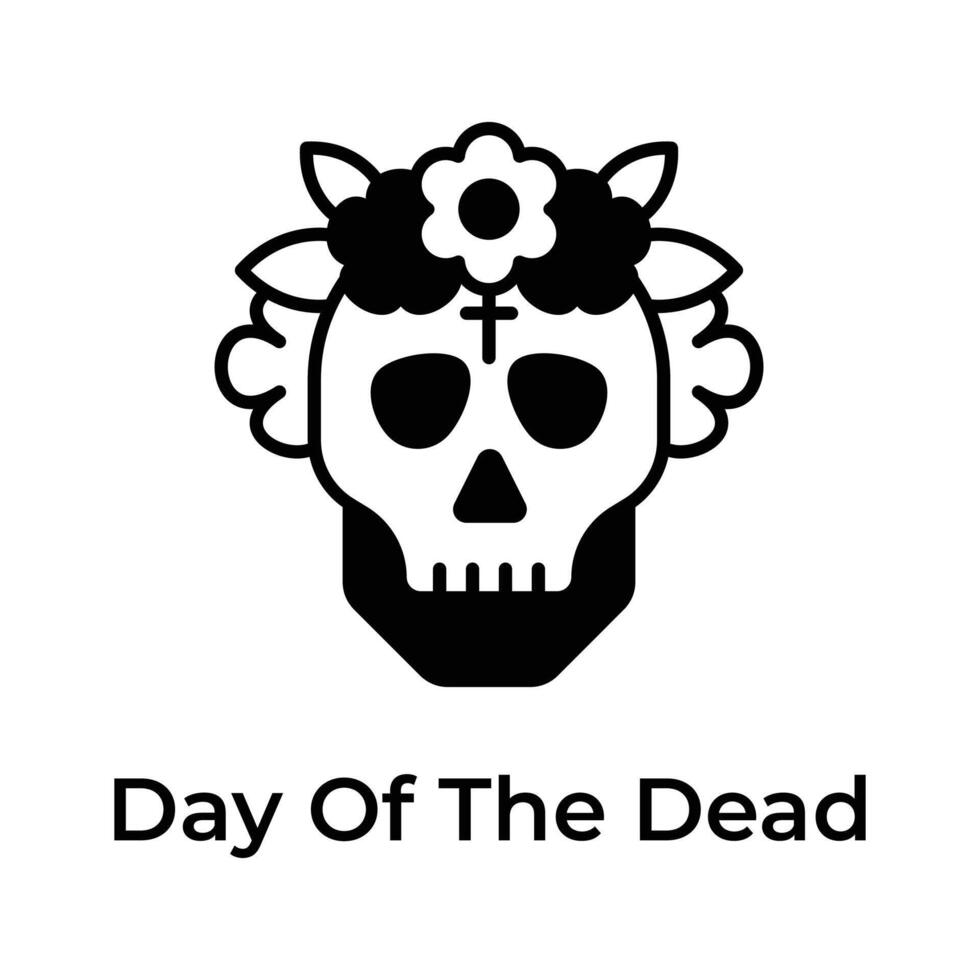 un increíble día de el muerto icono en editable estilo, aislado en blanco antecedentes vector