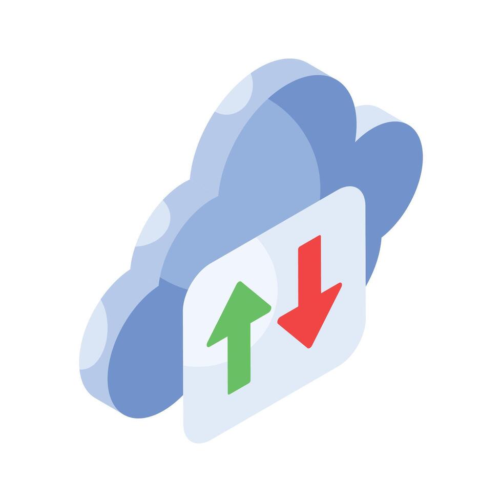 nube transferir isométrica vector diseño aislado en blanco antecedentes