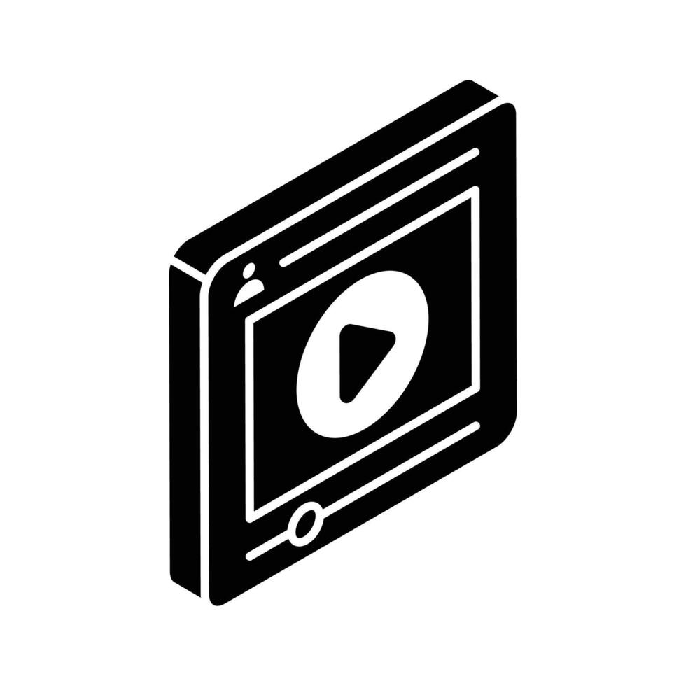 Concept isometric icon of video marketing in trendy isometric style vector