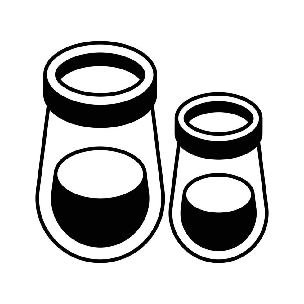 Well designed icons of test tubes, lab equipments vector