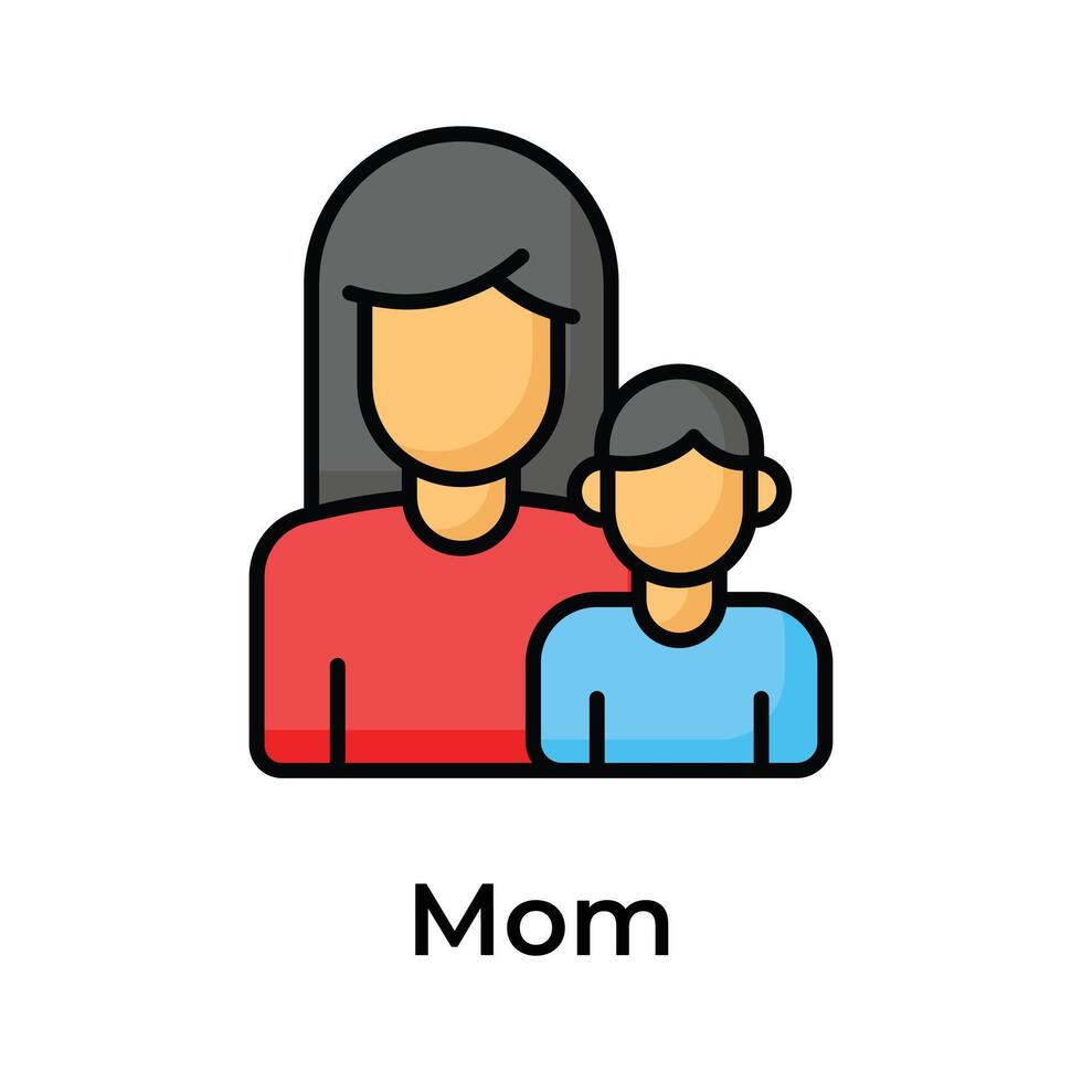 Mom with son, mothers day related vector design, ready to use