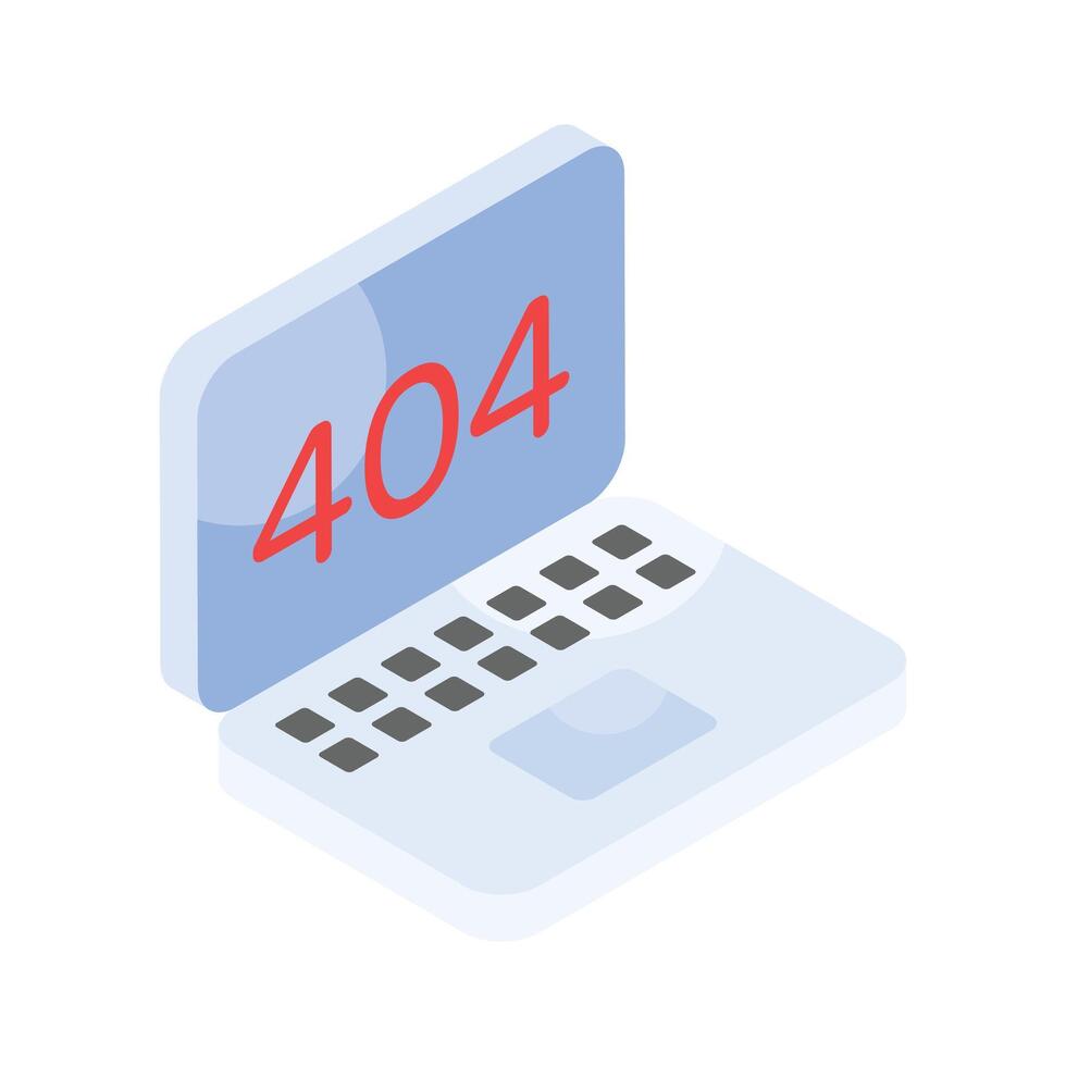 agarrar esta hermosamente diseñado isométrica icono de 404 error vector