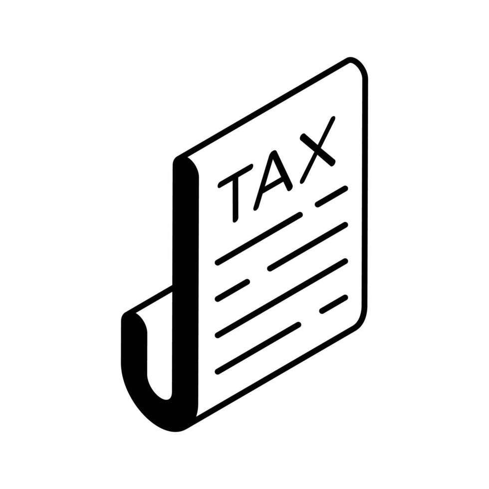 Have a look at this amazing isometric icon of tax report in trendy style vector