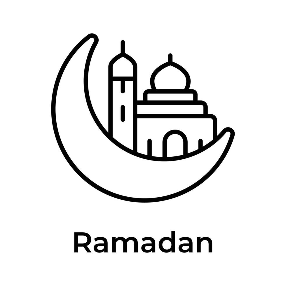 bien diseñado Ramadán Luna vector diseño, Listo a utilizar icono
