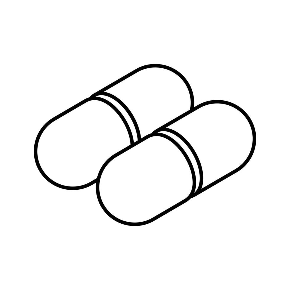 Trendy isometric vector of capsules, antibiotic capsules, icon of medical drugs