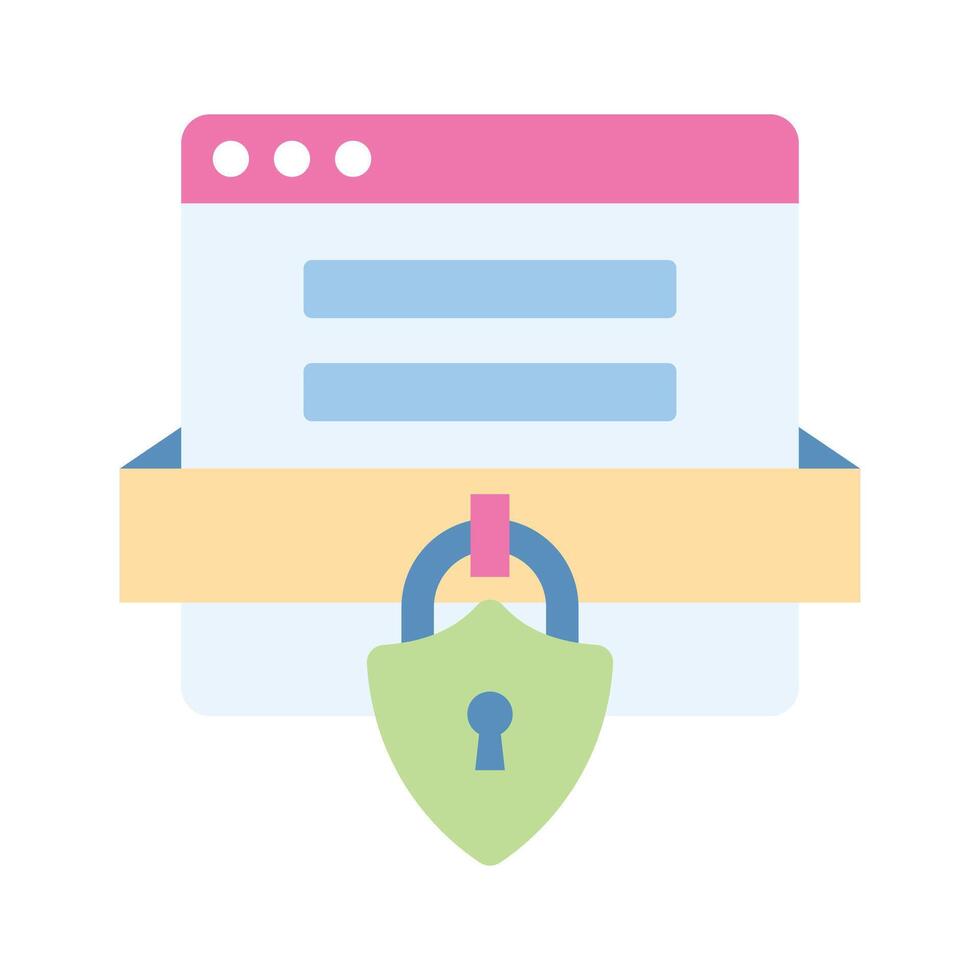 Well designed flat icon of website security, locked website vector design