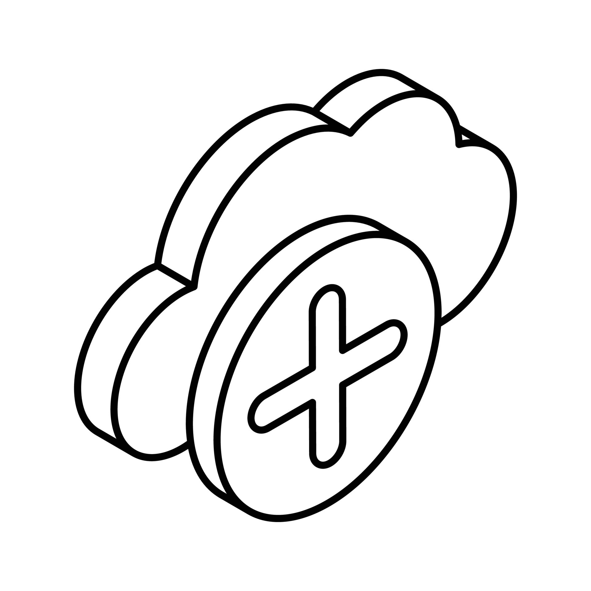 Plus sign with cloud showing isomeric icon of cloud add 40156712 Vector ...