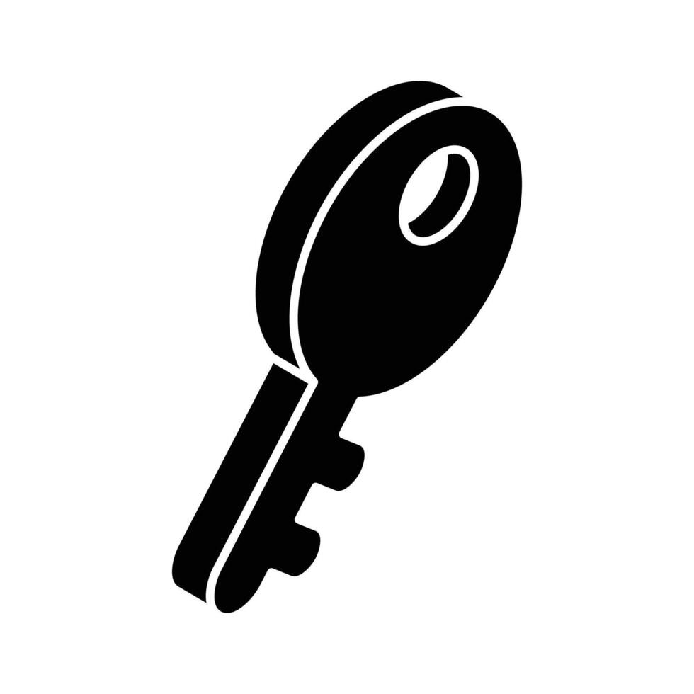 An isometric vector of access key, security key icon design