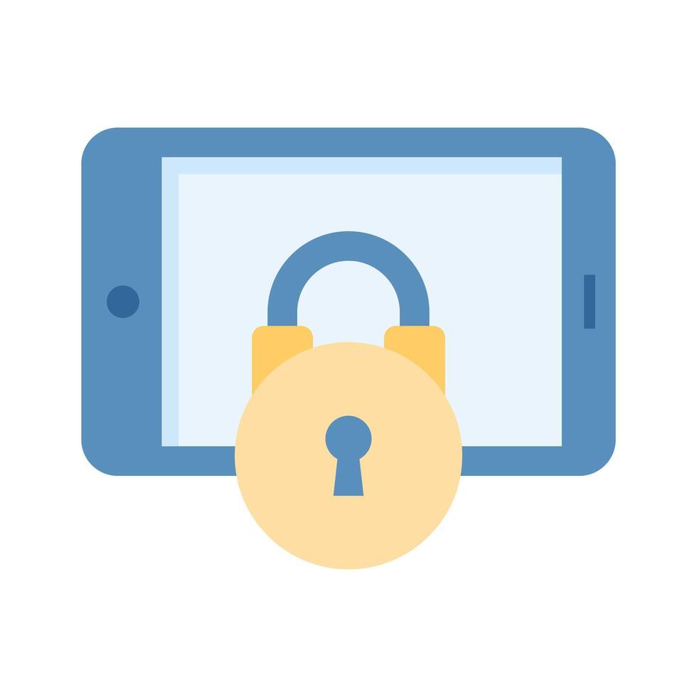 Mobile with padlock, premium flat icon of mobile security vector