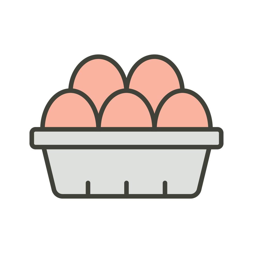 editable diseño de huevos bandeja en de moda estilo, aves de corral producto vector