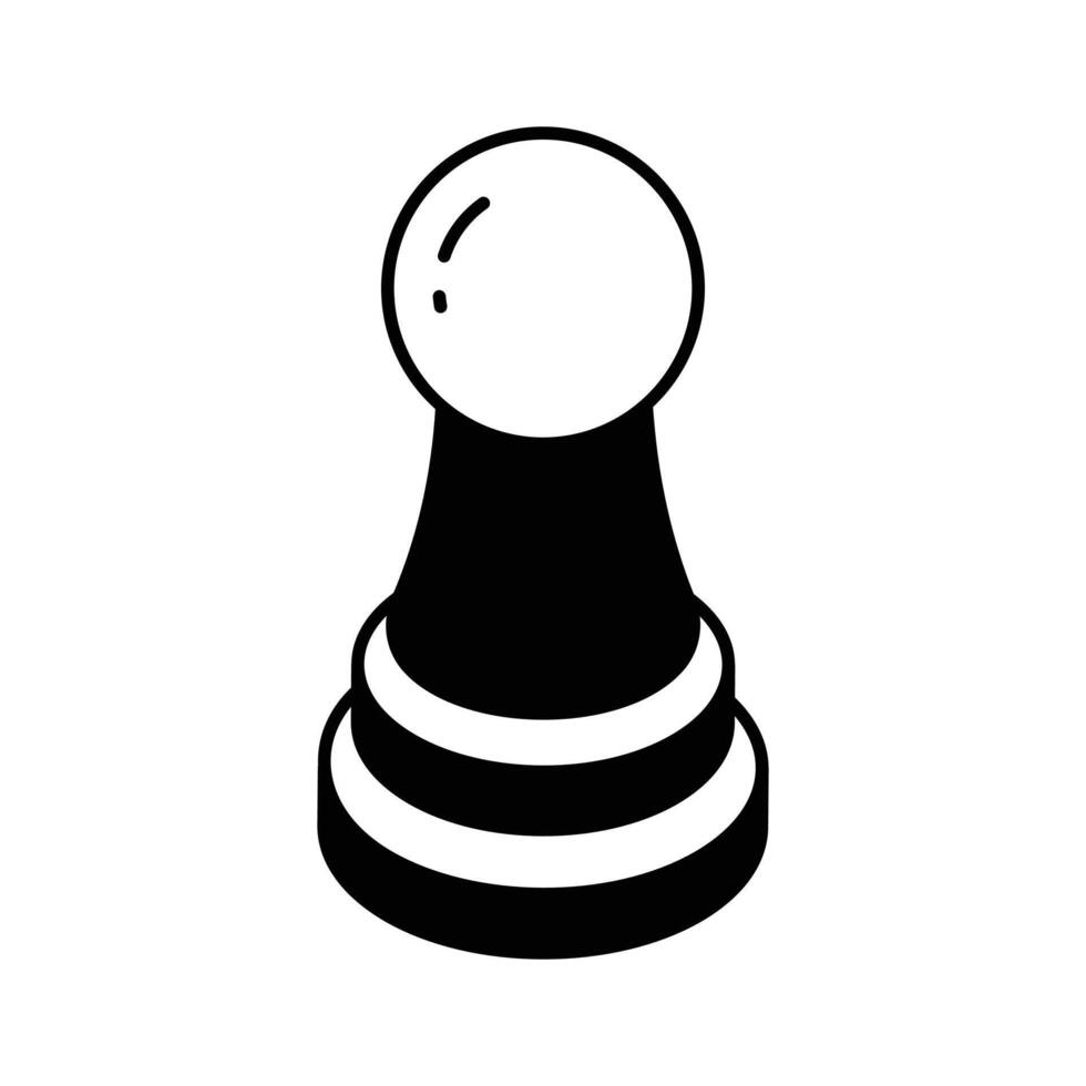 Get this beautifully designed icon of chess piece in trendy isometric style vector