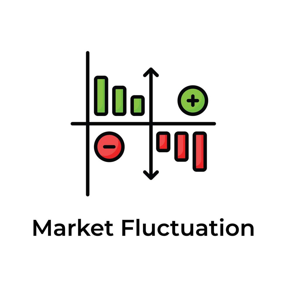 Get this beautiful and unique icon of market fluctuation, trendy vector of stock exchange trading