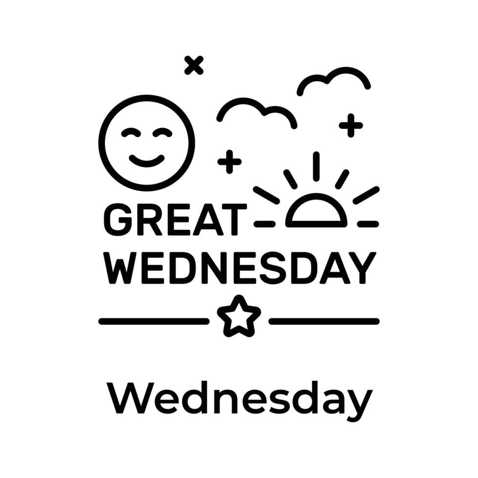 Get your hands on this beautifully designed great wednesday icon, happy days vector