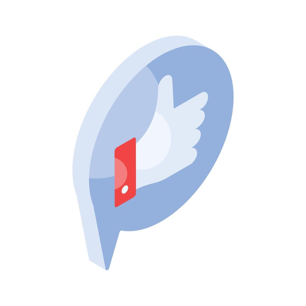 Thumbs up, an isometric icon of customer feedback ready to use vector, editable style vector