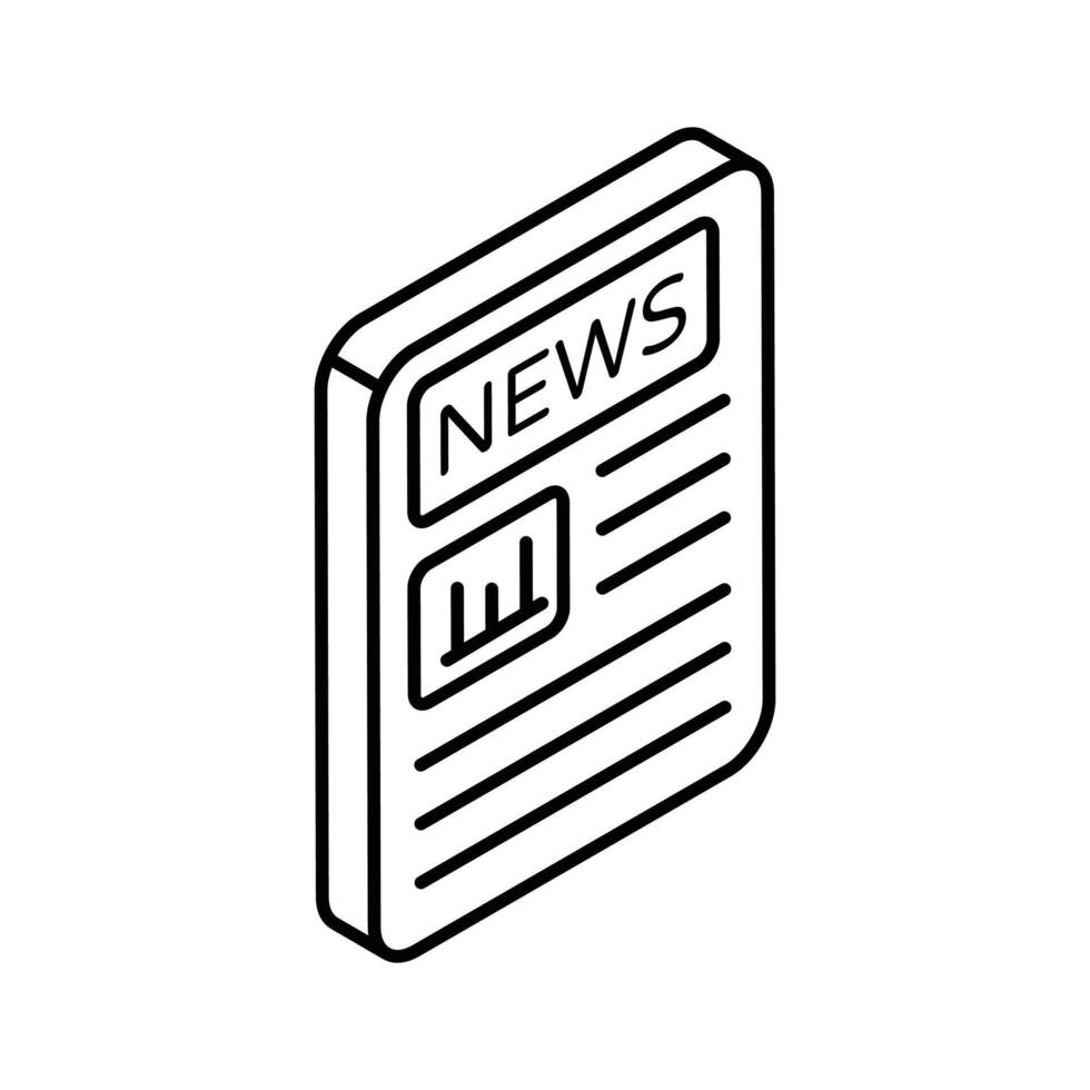 An amazing isometric icon of news paper in trendy style vector