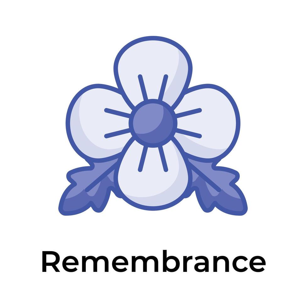 An icon of poppy flower showing concept icon of remembrance day vector