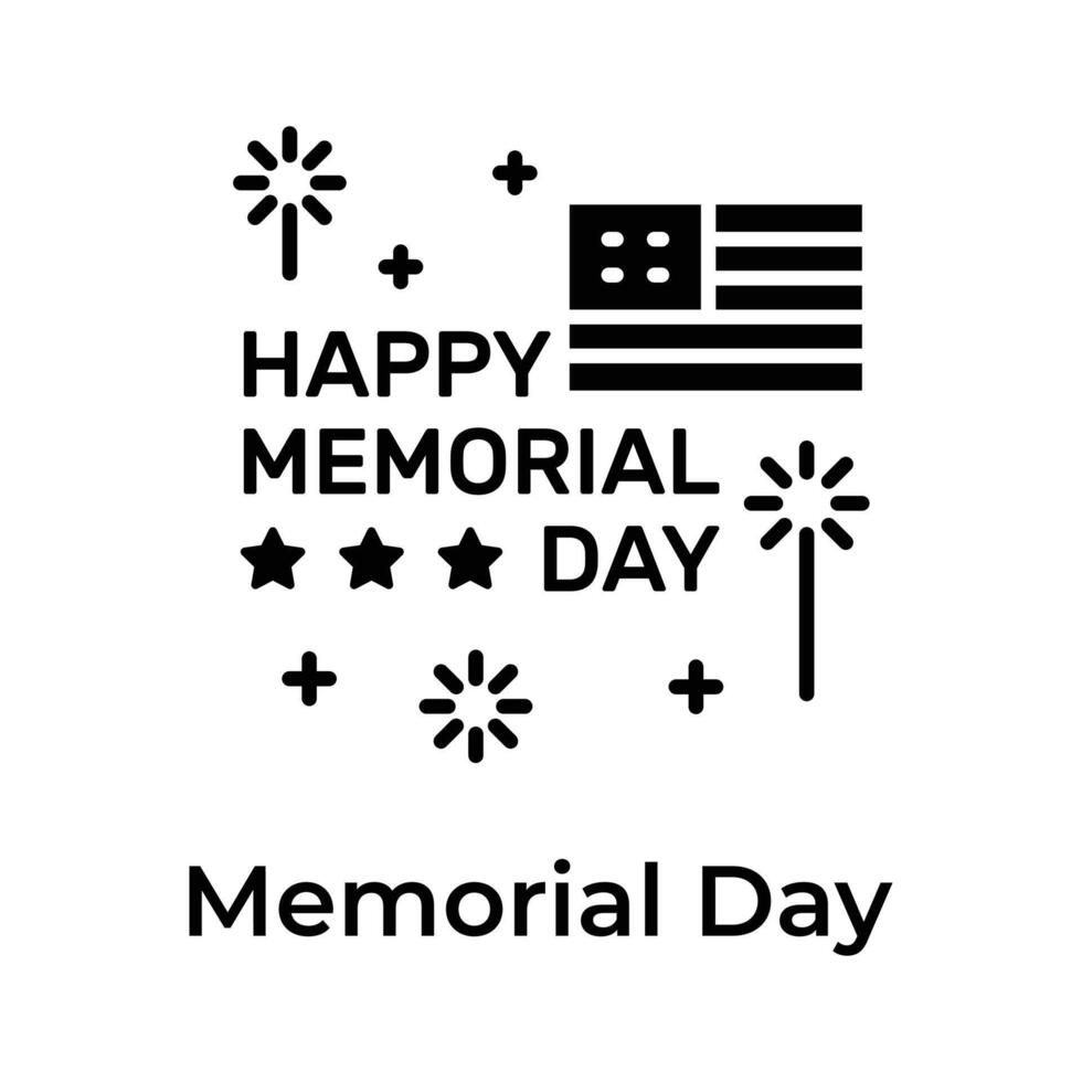 An icon happy memorial day in trendy style, remembrance day vector design