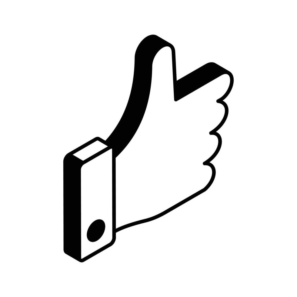 Thumbs up, an isometric icon of customer feedback ready to use vector