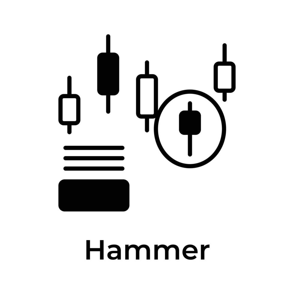 Well designed trading and stock market related icon, hammer vector design