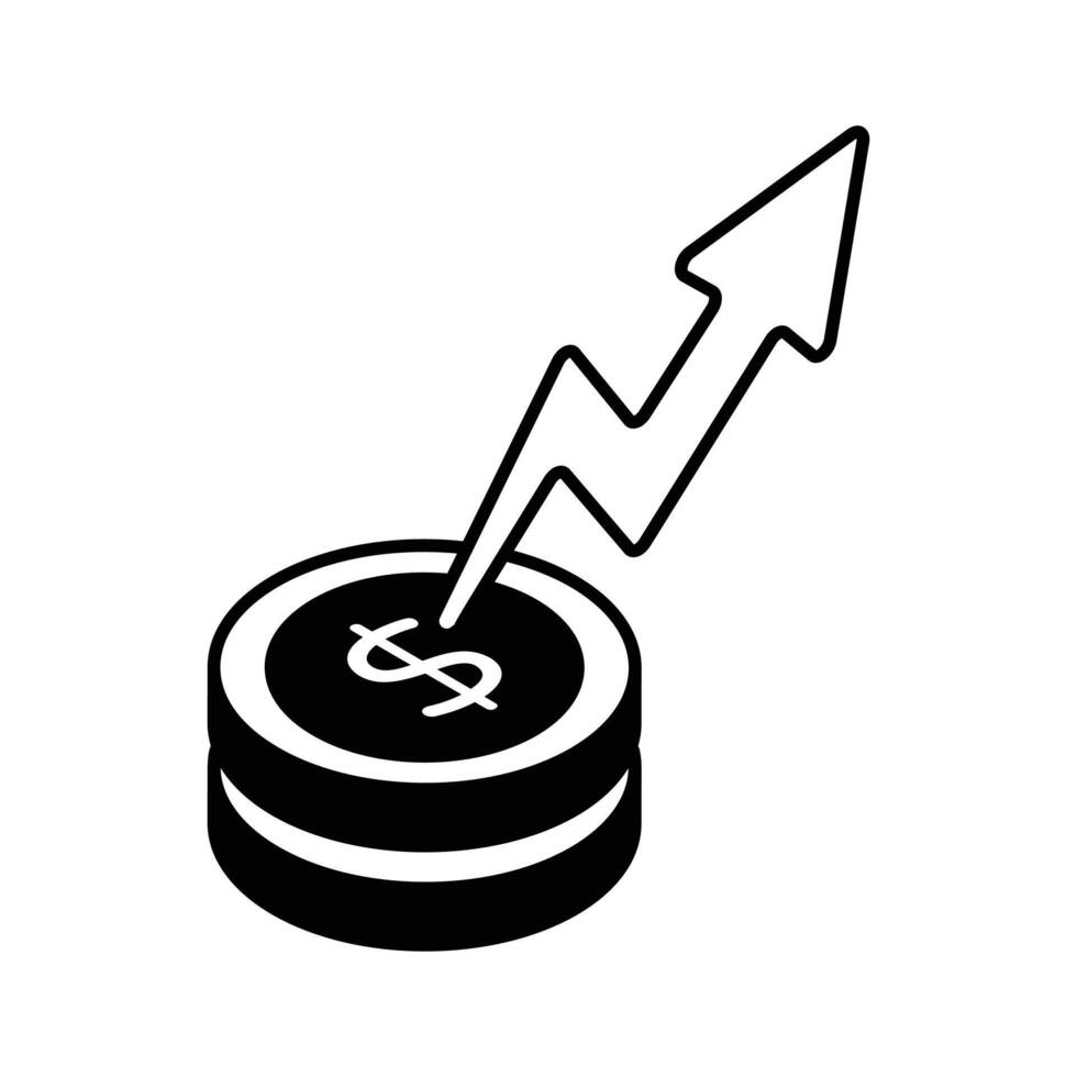 An isometric icon of financial growth in trendy style vector