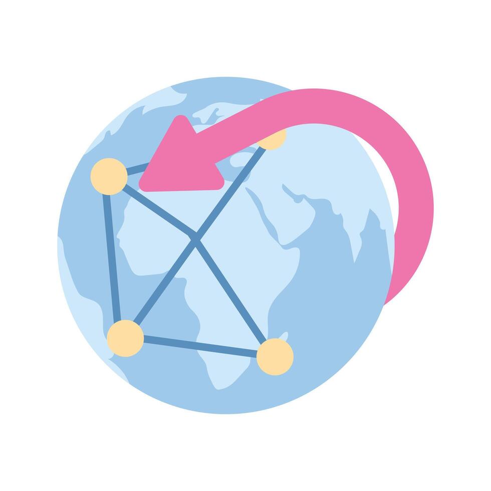 Get this amazing icon of global network in trendy style vector