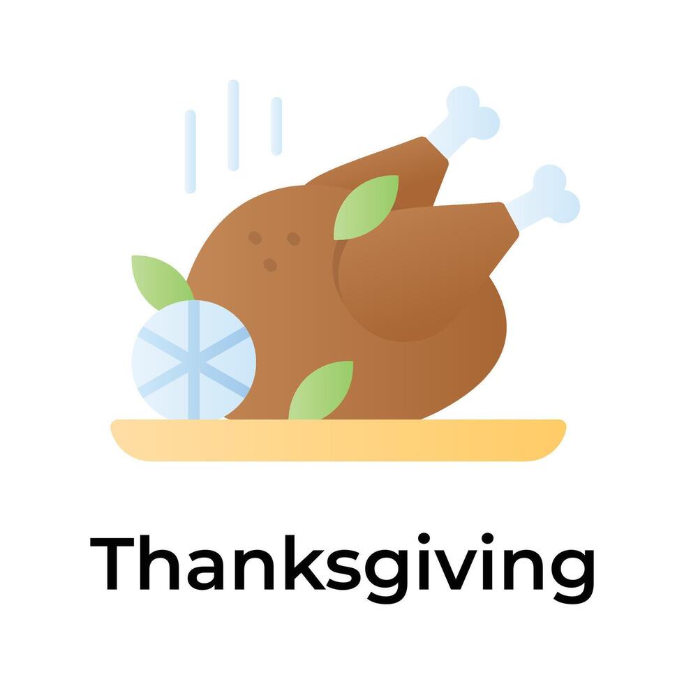 Chicken turkey vector design, thanksgiving holiday celebration icon