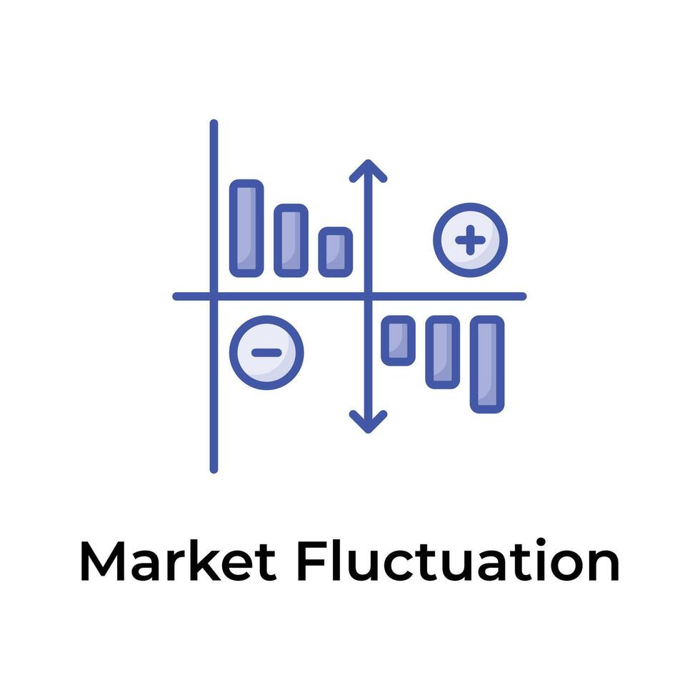 Get this beautiful and unique icon of market fluctuation, trendy vector of stock exchange trading