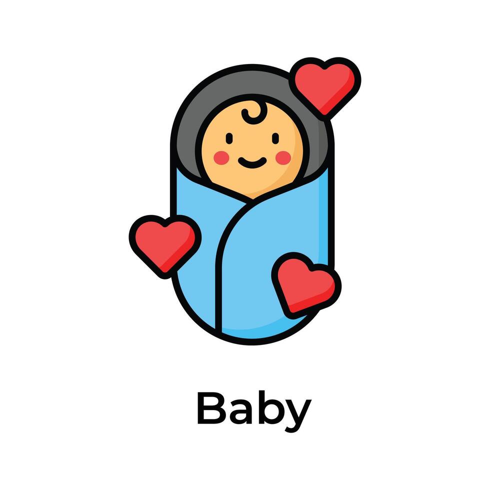 tener un Mira a esta hermosamente diseñado icono de bebé en moderno estilo vector