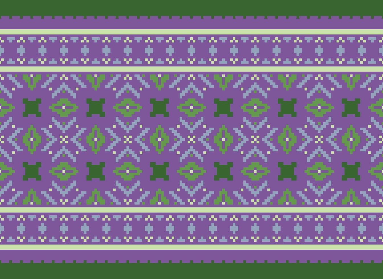 Cross Stitch. Geometric ethnic patterns. Design for Saree, Patola, Sari, Dupatta, Vyshyvanka, rushnyk, dupatta, Clothing, fabric, batik, Knitwear, Embroidery, Ikkat, Pixel pattern. Traditional Design. vector